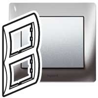 Рамка Legrand Galea Life Хром 2 поста вертикальная 771936