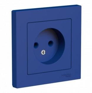 ATN001140 Atlasdesign РОЗЕТКА без заземления, 16А, в сборе Аквамарин Schneider Electric