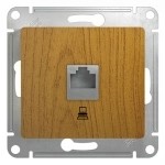 Розетка компьютерная RJ45 кат.5E, механизм Schneider Electric Glossa Дуб GSL000581K