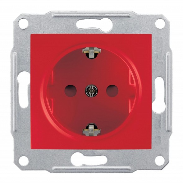 Розетка Schneider Electric Sedna красная с\з с\ш спец. SDN3000341