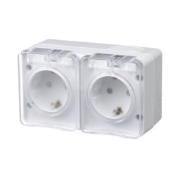 ATN540126 Atlasdesign Profi54 O/У двойная РОЗЕТКА с заземлением со шторками 16А 250B, БЕЛЫЙ Schneider Electric