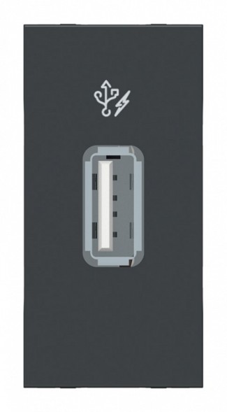 Розетка USB Schneider Electric Unica Modular Антрацит 5 В / 1000 мА, 1 Модуль NU342854