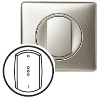 Лицевая панель Legrand Celiane титан выключателя двухполюсного с индикацией 068323