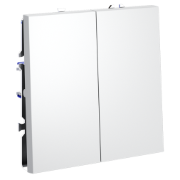 Выключатель встраиваемый VOLTUM S70 двухклавишный 10А, (белый матовый)