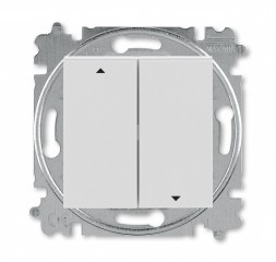 Выключатель жалюзи ABB Levit серый / белый двухклавишный с фиксацией клавиш 2CHH598945A6016 3559H-A89445 16W