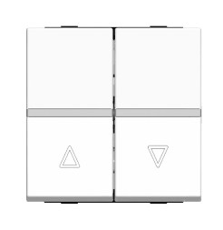 Механизм выключателя жалюзи ABB Zenit альпийский белый клавишный с фиксацией двухмодульный 2CLA224410N1101 N2244.1 BL