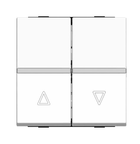 Механизм выключателя жалюзи ABB Zenit альпийский белый клавишный с фиксацией двухмодульный 2CLA224410N1101 N2244.1 BL