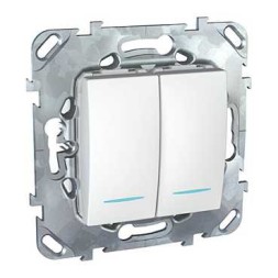 Выключатель Schneider Electric Unica белый двухклавишный 2мод с инд. ламп MGU5.0101.18NZD