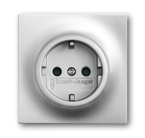 Розетка ABB Impuls серебристый металлик SCHUKO 16А 250В с защитными шторками 2CKA002013A5275 20 EUCKS-783