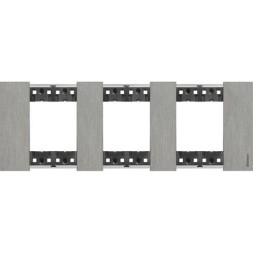 Рамка Bticino Living Now ACCIAIO 2+2+2-модульная KA4802M3ZG