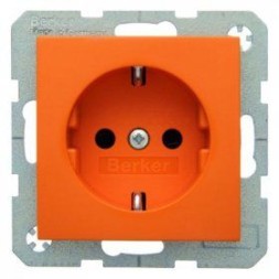 Штепсельная розетка Berker R.1 оранжевый, с блеском SCHUKO 47238914