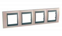 Рамка Schneider Electric Unica Top Оникс / Графит 4 поста MGU66.008.296
