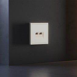 Накладка для розетки компьютерной двойной RJ45+RJ45 кат.6, S70 (хлопок)