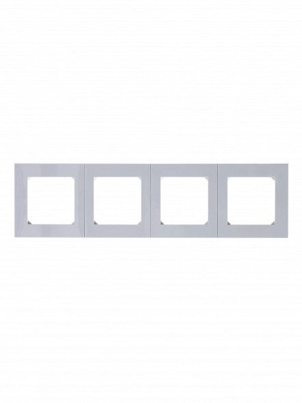 Рамка ABB Levit Серый / Белый 4 поста 2CHH015040A6016 3901H-A05040 16W
