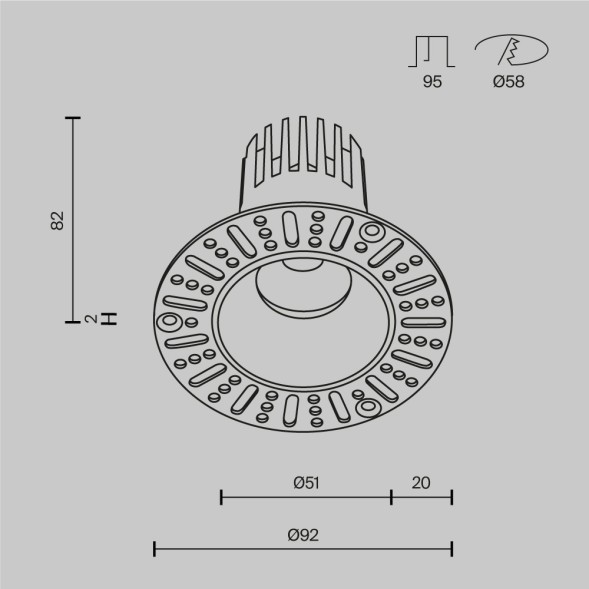 Встраиваемый светильник Technical DL124-10W-2.7K-TRS-B