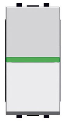 Механизм переключателя ABB Zenit серебристый одноклавишного с клавишей с контрольной подсветкой 1 модуль 2CLA210250N1301 N2102.5 PL