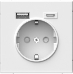 Розетка электрическая со шторками с зарядным устройством USB-A+C (Лотос) Schneider Electric Systeme Art Gallery GAL001332