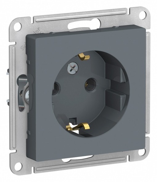 Розетка Schneider Electric Atlasdesign Грифель с заземлением, 16А, механизм ATN000743