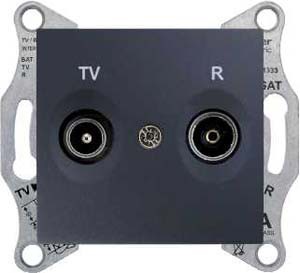 TV/R розетка Schneider Electric Sedna графит проходная SDN3301370
