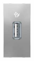 Розетка USB Schneider Electric Unica Modular Алюминий 5 В / 1000 мА, 1 Модуль NU342830