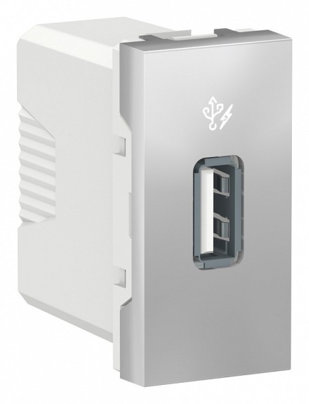 Розетка USB Schneider Electric Unica Modular Алюминий 5 В / 1000 мА, 1 Модуль NU342830