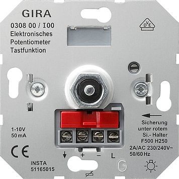 Электронный потенциометер Gira 10V с функцией кнопочного выключателя 030800