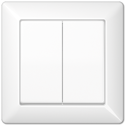 Клавиша Jung AS 500 белый для сдвоенного выключателя, с рамкой AS590-5WW