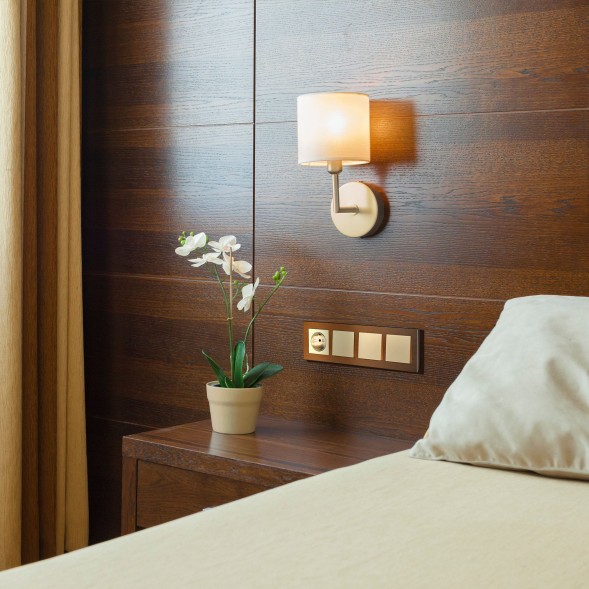 Розетка с заземлением и шторками (шампань) Werkel W1171111