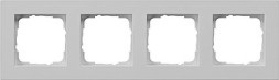 Рамка Gira E2 для монтажа заподлицо Серый матовый 4-постовая 0214375