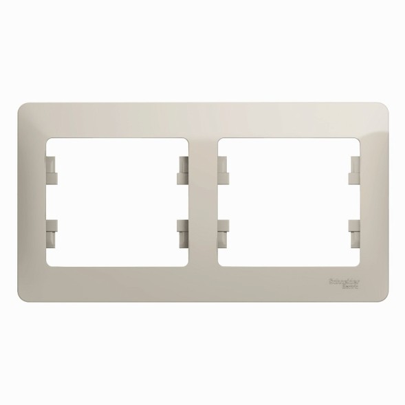 Рамка Schneider Electric Glossa Молочный 2 поста горизонтальная GSL000902