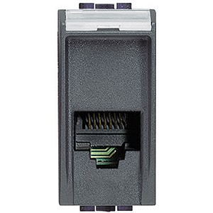 Розетка RJ-11 Bticino LivingLight Air антрацит соединение К10, категория 2 L4258/11N