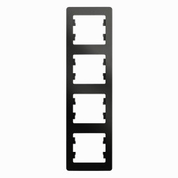 Рамка Schneider Electric Glossa Антрацит 4 поста вертикальная GSL000708