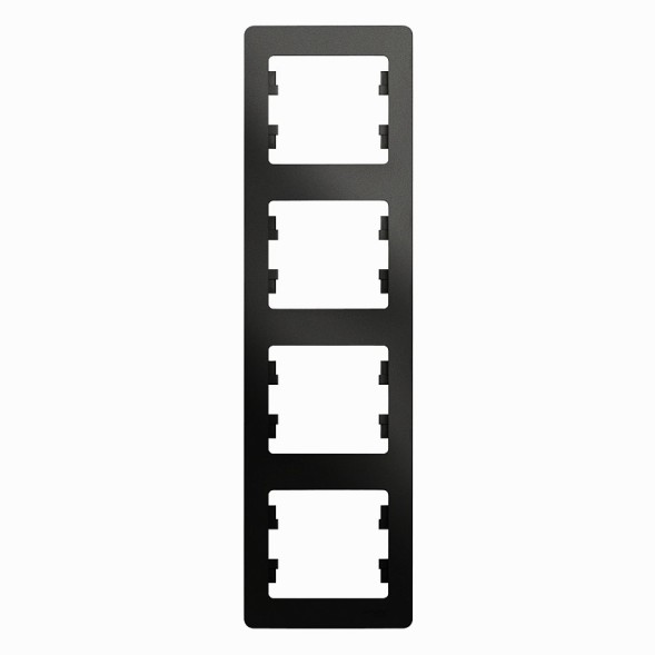 Рамка Schneider Electric Glossa Антрацит 4 поста вертикальная GSL000708