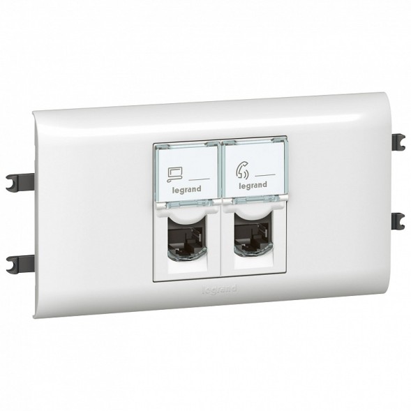 Р.DLP Legrand Mosaic Кр.65 2XRJ45 Кат.6 UTP 078663