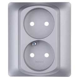 Лицевая панель Legrand Galea Life алюминий для розетки 2х2-клавишного 771332