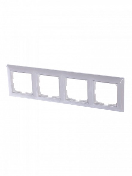 Рамка ABB с декоративной накладкой Basic 55 Альпийский белый 4 поста 2CKA001725A1482 2514-94-507