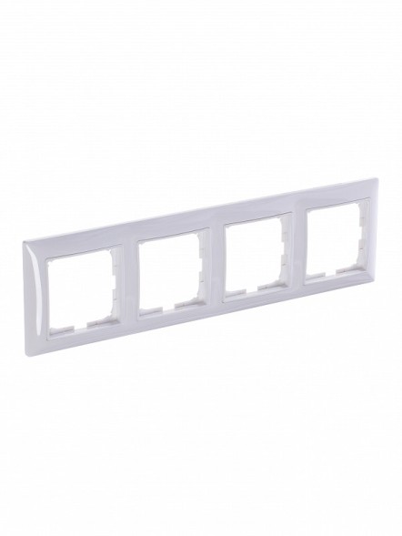 Рамка ABB с декоративной накладкой Basic 55 Альпийский белый 4 поста 2CKA001725A1482 2514-94-507
