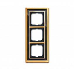 Рамка ABB Dynasty Латунь полированная черное стекло 3 поста 2CKA001754A4567 1723-835-500