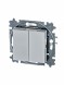 Переключатель ABB Levit серый / белый двухклавишный 2CHH595245A6016 3559H-A52445 16W