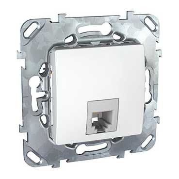 Телефонная розетка 1хRJ11 Schneider Electric Unica белый (4 конт) MGU5.492.18ZD