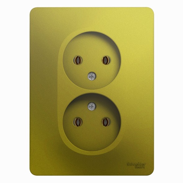 Розетка двойная без заземления,16А, 250В, в сборе Schneider Electric Glossa Фисташковый GSL001020