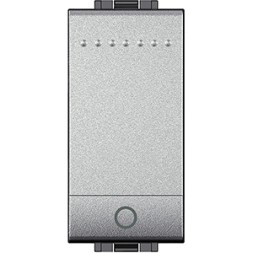 Кнопка (NO) Bticino Living Light Алюминий с символом &quot;Лампа&quot;, 1 модуль NT4043N