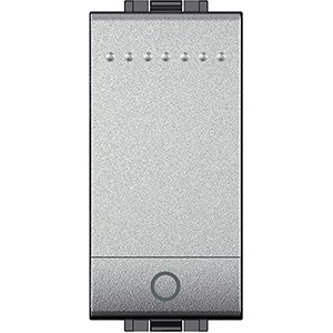 Кнопка (NO) Bticino Living Light Алюминий с символом &quot;Лампа&quot;, 1 модуль NT4043N