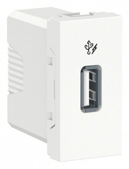 Розетка USB Schneider Electric Unica Modular Белый 5 В / 1000 мА, 1 Модуль NU342818