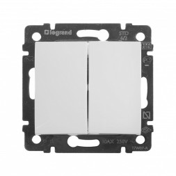 Переключатель Legrand Valena Белый 2-х клавишный 774408