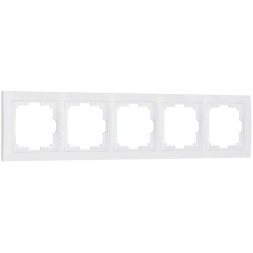 Рамка из поликарбоната на 5 постов Snabb Basic белый W0052001