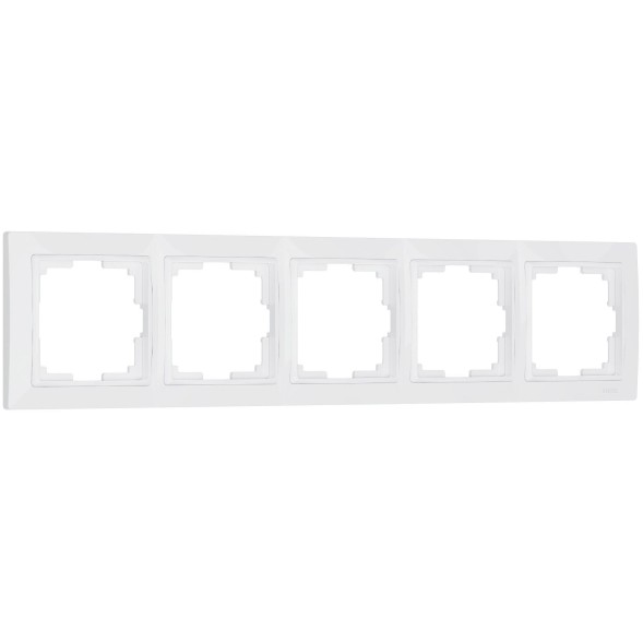 Рамка из поликарбоната на 5 постов Snabb Basic белый W0052001