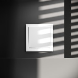 Проходной переключатель встраиваемый VOLTUM S70 одноклавишный с подсветкой 10А, (белый матовый)