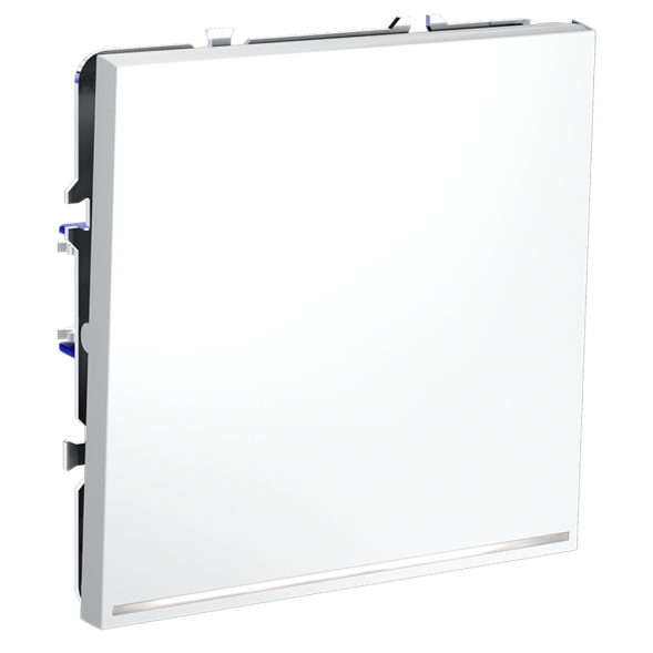 Проходной переключатель встраиваемый VOLTUM S70 одноклавишный с подсветкой 10А, (белый матовый)