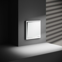 Проходной переключатель встраиваемый VOLTUM S70 одноклавишный с подсветкой 10А, (белый матовый)